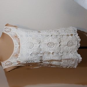 ADIVA sleeveless lace top. Cream color, size S. Pre-owned, very gently used.